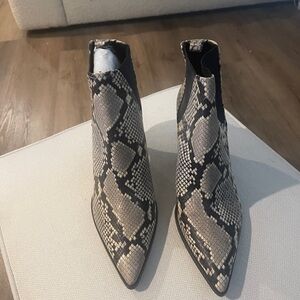 Zara Snakeskin Pattern Ankle Boots